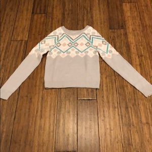 Delia’s Gray Fuzzy Print Sweater